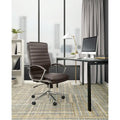 Executive High-Back Faux Leather Chair with Chrome Base and Detachable Sleeves