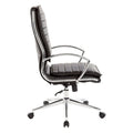 Executive High-Back Faux Leather Chair with Chrome Base and Detachable Sleeves