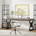 Executive Desk – Large Modern Office Workstation with Thick Wood Top