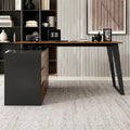 54.3-Inch Corner Computer Desk for Home Office with Drawers and Cabinet