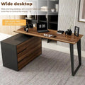 54.3-Inch Corner Computer Desk for Home Office with Drawers and Cabinet