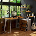 54.3-Inch Corner Computer Desk for Home Office with Drawers and Cabinet