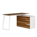 Modern L-Shaped Desk with Storage Cabinet & Drawers