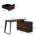 54.3-Inch Corner Computer Desk for Home Office with Drawers and Cabinet