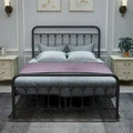 Complete Metal Platform Bed Frame with Integrated Headboard