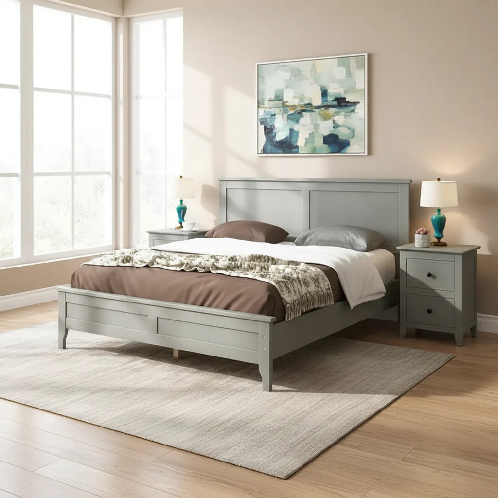Solid Wood Full-Size Platform Bed