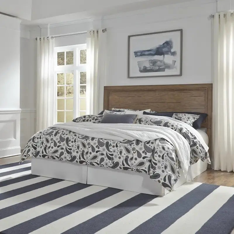 Carbon Loft Wallace King Headboard in Aged Toffee Wood and Veneer