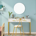 Contemporary Writing Desk with 2 Drawers for Bedroom and Home Office