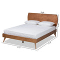 Mid-Century Walnut Brown Wood Platform Bed by Aimi