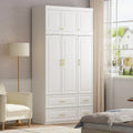 Modern Wardrobe Armoire with Hanging Rod Shelves and Drawers