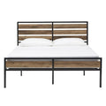 Aabira Low Profile Metal Platform Bed with Wooden Finish Panels by iNSPIRE Q Classic