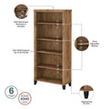 60-Inch Office Desk with Cabinet and 5-Shelf Bookcase