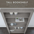 60-Inch Office Desk with Cabinet and 5-Shelf Bookcase