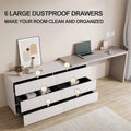 97.63" Modern Expandable Dresser Desk Combo for Home Office with 6 Drawers