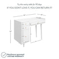 Nathan James Daisy Modern Farmhouse Desk with Storage and Brass Accents