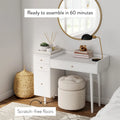 Nathan James Daisy Modern Farmhouse Desk with Storage and Brass Accents