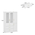 74.8-Inch Tall Large Modular Wardrobe Closet with Glass Doors