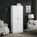 Modern Storage Wardrobe Cabinet with Doors and Multi Compartment Shelves