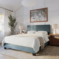 Nova Contemporary Queen Bed with Upholstered Design – Box Spring Needed