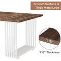 70.9" Contemporary White Executive Desk with Gold Metal Frame