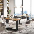 70.9" Contemporary White Executive Desk with Gold Metal Frame