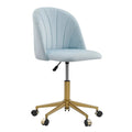 Curved Velvet Swivel Desk Chair - Aubrie Collection