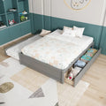 Full Bed Frame with Twin Trundle and Dual Storage Drawers