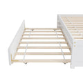 Full Bed Frame with Twin Trundle and Dual Storage Drawers
