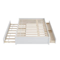 Full Bed Frame with Twin Trundle and Dual Storage Drawers