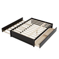 Full Bed Frame with Twin Trundle and Dual Storage Drawers