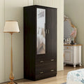 Contemporary Minimalist Wooden Freestanding Wardrobe for Bedroom