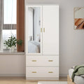 Contemporary Minimalist Wooden Freestanding Wardrobe for Bedroom