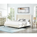 Roundhill Furniture Rozitta Upholstered Wingback Bed with Platform Design