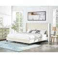 Roundhill Furniture Rozitta Upholstered Wingback Bed with Platform Design