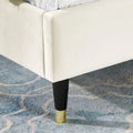 Roundhill Furniture Rozitta Upholstered Wingback Bed with Platform Design