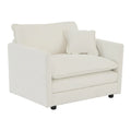Set of 2 High-End Chenille Upholstered Accent Chairs with Toss Pillows - White Living Room Armchairs