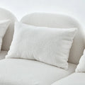 White Teddy Fabric Lazy Loveseat for Living Room