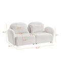White Teddy Fabric Lazy Loveseat for Living Room