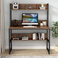Home Office Computer Desk with Hutch and Shelving for Study