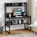 Home Office Computer Desk with Hutch and Shelving for Study