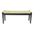 M4H Shambles Solid Wood Indoor Bench with Natural Seagrass