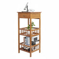 Wooden End Table with Storage Compartment