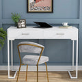 Modern Computer Desk with 2 Drawers - Stylish Study Writing Table with Storage for Home Office