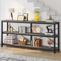Extended Console Sofa Table with Metal Frame for Entryway - 3-Tier TV Stand