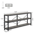 Extended Console Sofa Table with Metal Frame for Entryway - 3-Tier TV Stand