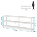 Extended Console Sofa Table with Metal Frame for Entryway - 3-Tier TV Stand