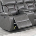 Power Motion Sectional in Gel Leatherette with USB Charging Port