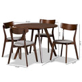Rika 5-Piece Mid-Century Modern Transitional Dining Set