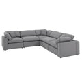 iNSPIRE Q Modern Anka Grey Linen 5-Piece Sectional Sofa