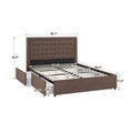 iNSPIRE Q Classic Arlert Tufted Linen Headboard Storage Platform Bed